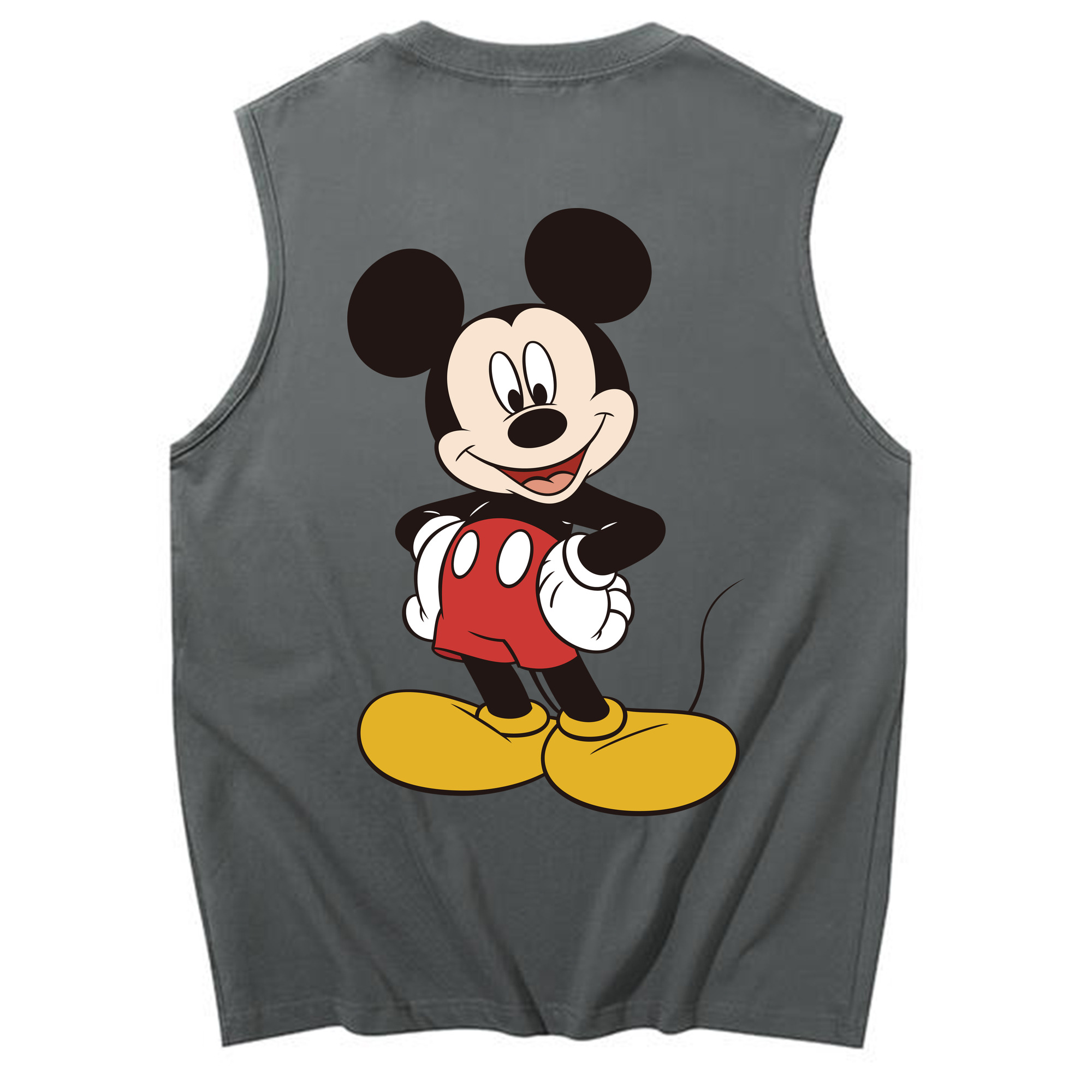 ミッキーマウス Mickey Mouse コットン100％タンクトップ（背面プリント）